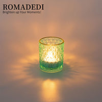 1 x RAW Customer Returns Romadedi tealight holder candle holder glass gold - set of 12 mercury lantern candle holder for tealights candles table decoration wedding party decoration Christmas decoration - RRP €27.41