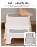 1 x RAW Customer Returns Children s Step Stool 2 Steps, Robust Stool Two-Step Step Stool for Bathroom, Sink and Toilet, Anti-Tilt and Anti-Slip, Safe for Toddlers Polypropylene PP White - RRP €25.2