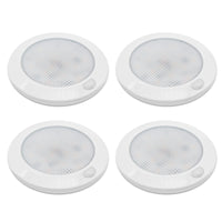 1 x RAW Customer Returns Dream lighting set of 4 12v LED lamp dimmable motorhome caravan boat interior ceiling lamp flat with memory function IP44 7.6CM warm white - RRP €49.86