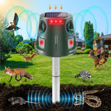 1 x RAW Customer Returns Cat Repeller for Outdoor Use, 360 Solar Powered Animal Control Devices Bird Repeller with Motion Sensor and Flashing Light, 5 Modes Waterproof Animal Repellent for Squirrels Raccoons Martens Rabbits - RRP €49.99