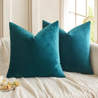 1 x RAW Customer Returns MIULEE set of 2 velvet cushion covers, cushion cover, decorative pillows, couch cushions, sofa cushions, pillowcases, throw pillow covers, decorative cover for bedroom, office, 55 x 55 cm, turquoise - RRP €21.68