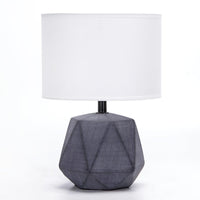 1 x RAW Customer Returns Aigostar ceramic table lamp, vintage table lamp with fabric shade, E14 socket, max. 40W, modern bedside lamp, night light for bedroom, living room, office without bulb - H29cm - RRP €24.61