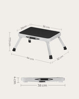 1 x RAW Customer Returns SONGMICS step stool, step ladder, folding step, single-step ladder made of steel, non-slip tread, load capacity up to 150 kg, size unfolded 32 x 44 x 17.5 cm, white GSL01WT - RRP €20.99