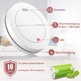 1 x RAW Customer Returns Safeliveo smoke detector without flashing LED, with 10 year battery, mute function, 85 dB photoelectric smoke detector with adhesive pads, standalone flat fire detector for fire protection at home 1 piece - RRP €14.94