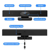 1 x RAW Customer Returns Webcam with microphone and speaker, Full HD 1080P wide angle USB video conference camera, intelligent DSP noise reduction, for conference rooms video conferencing system for Mac, PC, laptop, desktop... - RRP €159.99