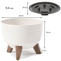 1 x RAW Customer Returns PECZEKO flowerpot saucer flowerpot planter 2x set of planters 29 round flowerpots cream - RRP €25.2