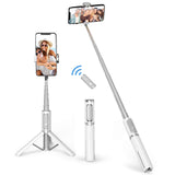 1 x RAW Customer Returns ATUMTEK Bluetooth Selfie Stick Tripod, Mini Expandable 3 in 1 Selfie Rod Made of Aluminum with Wireless Remote Control 360 Rotatable for iPhone 12 11 Pro XS Max XS XR X 8 7, Samsung Smartphones - RRP €29.22