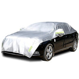 1 x RAW Customer Returns Konnfeir Half Car Cover All Weather Car Body Cover Indoor Outdoor 210D Oxford Material Waterproof Dustproof Universal Sedan  - RRP €39.19