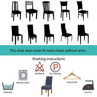 4 x RAW Customer Returns Leeyunbee 6 Pack Dining Room Chair Covers, Removable Washable Elastic Modern Protector Chair Cover, Stretchable Chair Covers for Wedding Party Banquet Home Dining Room, Hotel, Restaurant Blue Gray  - RRP €90.44