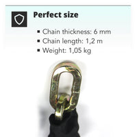 1 x RAW Customer Returns H S High Strength Chain and Padlock for Motorcycle or Bicycle - 10 mm x 2 m Anti-Theft Security Chain Padlock with 5 Keys - RRP €30.89