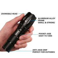 1 x RAW Customer Returns COSOOS LED Flashlight, Extremely Bright Tactical Flashlights with Holster, 5 Modes, Zoomable, IP67 Waterproof Handheld Lamp for Camping, Outdoor, Hiking, Gift 2 Pack  - RRP €17.7