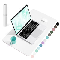 1 x RAW Customer Returns YSAGi Desk Pad, Mouse Pad with Leather and Non-Slip Suede, Multifunctional Office Mouse Pad Laptop Writing Pad, Table Protection Pad for Office Home Office White, 60x35cm  - RRP €13.1