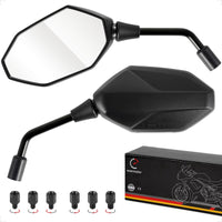 1 x RAW Customer Returns Evermotor Universal E-Approved Motorcycle Rearview Mirror, M8 M10 360 Rotatable Motorcycle Rearview Mirror Set, Motorcycle Mirror Compatible with Scooter, Scooter, ATV, Moped 2pcs  - RRP €25.99