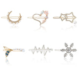 4 x Brand New Hair Clips Women No, 6 Pieces Pearl Star Hair Clip Hair Accessories Elegant Hairpins Hair Head Clips Rhinestone Hairpins for Women Girls - RRP €72.0