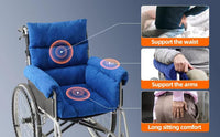 1 x RAW Customer Returns JiangDing Wheelchair Cushion, Pressure Preventing Accessories with Armrest. Supports Coccyx Back, Non-Slip. Fits 18 Wheelchair Seat Cushion, Ouding Blue - RRP €46.67