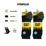 1 x RAW Customer Returns Caterpillar Diabetic Work Socks 6 Pairs Work Socks, Excellent Blood Circulation, Reinforced Heel Tip, Cotton, Hand-Linked Black, 43-46  - RRP €24.1