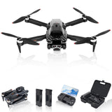 1 x RAW Customer Returns Drone with camera 4k, WiFi FPV transmission foldable drone, 2 battery long flight time, obstacle avoidance, one key takeoff landing, 18 minutes flight time, headless mode for adults beginners children - RRP €59.99