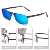 1 x RAW Customer Returns MMOWW 3 Pack Sunglasses Clip Polarized Flip Up for Men Women Folding Frameless Sunglasses for Outdoor Driving Fishing Gray Blue Green - RRP €60.0