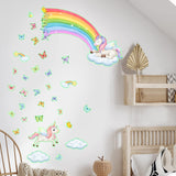 2 x Brand New HGDESIGN Wall Sticker Luminous Wall Decal Luminous Sticker Unicorn Rainbow Children s Room Baby Room Child Baby Boy Girl Wall Sticker Mural Wall Decoration Self-Adhesive Variant B  - RRP €40.8