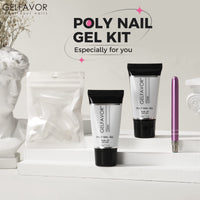 100 x Brand New GELFAVOR Clear Poly Nail Gel Kit 2 30G Transparent Nail Gel with False Nail Tip and Nail Brush Poly Nail Extension Gel Lengthening Builder Enhancement Gel Poly Nail Gel Kit for Beginners - RRP €1244.0