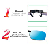 1 x RAW Customer Returns MMOWW 3 Pack Sunglasses Clip Polarized Flip Up for Men Women Folding Frameless Sunglasses for Outdoor Driving Fishing Gray Blue Green - RRP €60.0