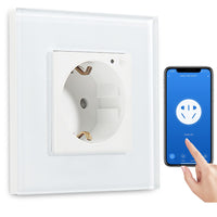 1 x RAW Customer Returns BSEED Wifi Smart Socket, works with Amazon Alexa, Google Home, timing function and APP control, flush-mounted intelligent socket, 1 way Schuko socket white-on ONLY 2.4 GHz network - RRP €18.95