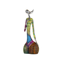 1 x RAW Customer Returns Abstract Art Woman Sculpture Figures - Colorful Yoga Character Statue for Modern Home Decoration - Handmade Figure with Expressive Design - Hand-Painted Oil Painting Woman Statue A  - RRP €20.4