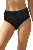 1 x RAW Customer Returns SHEKINI Women s Swimming Trunks Swimwear Ruched Abdominal Control Bikini Bottoms Summer High Waist Pleated Retro Tummy Control Classic Swimming Trunks for Women Black, S  - RRP €28.22