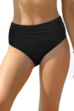 1 x RAW Customer Returns SHEKINI Women s Swimming Trunks Swimwear Ruched Abdominal Control Bikini Bottoms Summer High Waist Pleated Retro Tummy Control Classic Swimming Trunks for Women Black, S  - RRP €28.22