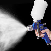 1 x RAW Customer Returns 2 HVLP paint spray gun 0.8 mm 1.4 mm nozzles - professional spray gun kit for the top coating of premium cars and furniture - RRP €47.39