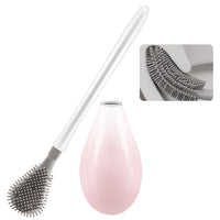 5 x Brand New Dasing toilet brush, innovative toilet brush and container made of silicone, wall-mounted silicone brush head for quickly cleaning the toilet without drilling for the bathroom with quick-drying holder set pink  - RRP €80.65