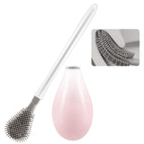 3 x Brand New Dasing toilet brush, innovative toilet brush and container made of silicone, wall-mounted silicone brush head for quickly cleaning the toilet without drilling for the bathroom with quick-drying holder set pink  - RRP €48.39