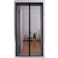 1 x RAW Customer Returns Magnetic Mosquito Screen for Doors Magnetic Mosquito Screen Door Curtain with Full Velcro Frame and Magnets Automatic Closing for Windows Doors 100 x 210cm Black - RRP €16.2