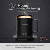 1 x RAW Customer Returns VSITOO S3 Temperature Control Smart Mug with Lid, Coffee Mug Warmer with Cup for Desk Home Office, App Controlled Heated Coffee Mug, Self Heating Coffee Cup, 325ml Black Inner Wall - RRP €100.84