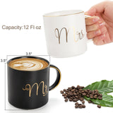 2 x RAW Customer Returns Yesland 2 Pieces Mr and Mrs Mugs Ceramic 360ml Coffee Cups Engagement Mr and Mrs Coffee Mugs Cups Set, Perfect for Coffee, Tea and Water for Wedding, Valentines Gift Black and White  - RRP €48.38