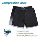 1 x RAW Customer Returns iCKER Swimming Trunks Men s Compression Liner 2 in 1 Swimming Shorts Board Shorts Quick-Drying Beach Shorts, Black, M - RRP €23.35