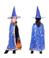 1 x Brand New YKKJ Children s Halloween Cloaks, Witch Wizard Cloak Wizard Cape with Hat for Children Halloween Carnival Mardi Gras Vampire Costume - RRP €9.06