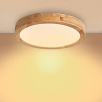 1 x RAW Customer Returns Baerolc LED ceiling light wood, 30CM round ceiling lamp LED lamp living room 20W 3000K warm white ceiling light made of oak round wooden lamp for bedroom office kitchen children s room hallway balcony - RRP €39.99