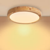 1 x RAW Customer Returns Baerolc LED ceiling light wood, 30 cm round ceiling lamp LED lamp living room 20 W 3000 K warm white ceiling light made of oak round wood lamp for bedroom office kitchen children s room hallway balcony - RRP €39.66