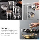 1 x RAW Customer Returns SOLUSTRE 8 Pieces Magnets Spice Jars Stainless Steel Storage Spice Container Clear Top Lid Spice Shaker Organizer with Sticker For Refrigerator Grill Silver - RRP €35.91