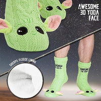 1 x RAW Customer Returns Disney The Mandalorian Cuddly Socks Men Fluffy Cabin Socks Men with Knobs Baby Yoda Green  - RRP €19.0