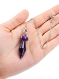 2 x Brand New Jovivi Gemstone Pendulum Esoteric Amethyst Pendant Made of Resin Radiesthesia Meditation Tensor Crystal Pendulum with Chain - RRP €50.4