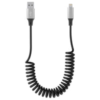 1 x RAW Customer Returns Lightning spiral cable Apple Carplay compatible Apple MFi certified Retractable charging cable iphone short with data sync, iphone Carplay cable short for iPhone Pad Pod - RRP €13.7