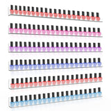 1 x RAW Customer Returns Sezanrpt Clear Nail Polish Organizer Wall Mounted, 61cm Acrylic Shelf for 150 Bottles, 6-Pack - RRP €39.31