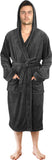 1 x RAW Customer Returns NY Threads Men s Bathrobe, Men s Robe with Hood, Fleece, Sleepwear Bathrobes X-Large, Dark Grey  - RRP €25.99