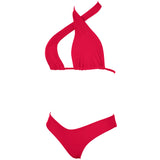 1 x RAW Customer Returns DOULAFASS Women s Bikini Set Sexy Bikini Brazilian Style Low Waist String Triangle 2-piece Bikini Red M - RRP €34.99