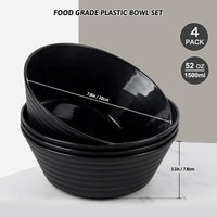 1 x RAW Customer Returns Greentainer Large cereal bowls set of 4 shatter-proof 1479ml dessert bowl set soup bowls made of plastic bowl and bowl set for children adults microwave dishwasher safe black - RRP €24.99