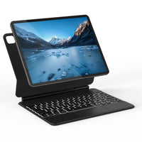 1 x RAW Customer Returns Doohoeek Case with Keyboard Free-Floating 2022, Magic Style Keyboard Case with Multi-Touch Trackpad Lighting QWERTZ for iPad Pro 12.9 6th 5th 4th 3rd Gen , Black - RRP €104.87