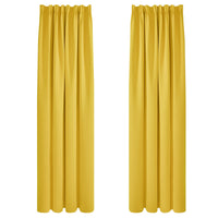 1 x RAW Customer Returns Deconovo Blackout Curtains with Gathering Tape Thick Thermal Curtains, 240x140cm Height x Width , Mustard Yellow, Set of 2 - RRP €41.9