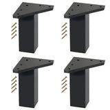 1 x RAW Customer Returns Kukicu furniture feet - legs for furniture - set of 4 - color black - height 100mm - square profile 40 x 40 mm - screws included - RRP €13.81